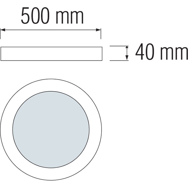 LED Panel - Ø50 Warmweiß 3000K - 40W Aufbau Rund - Mattweiß - Flimmerfreies