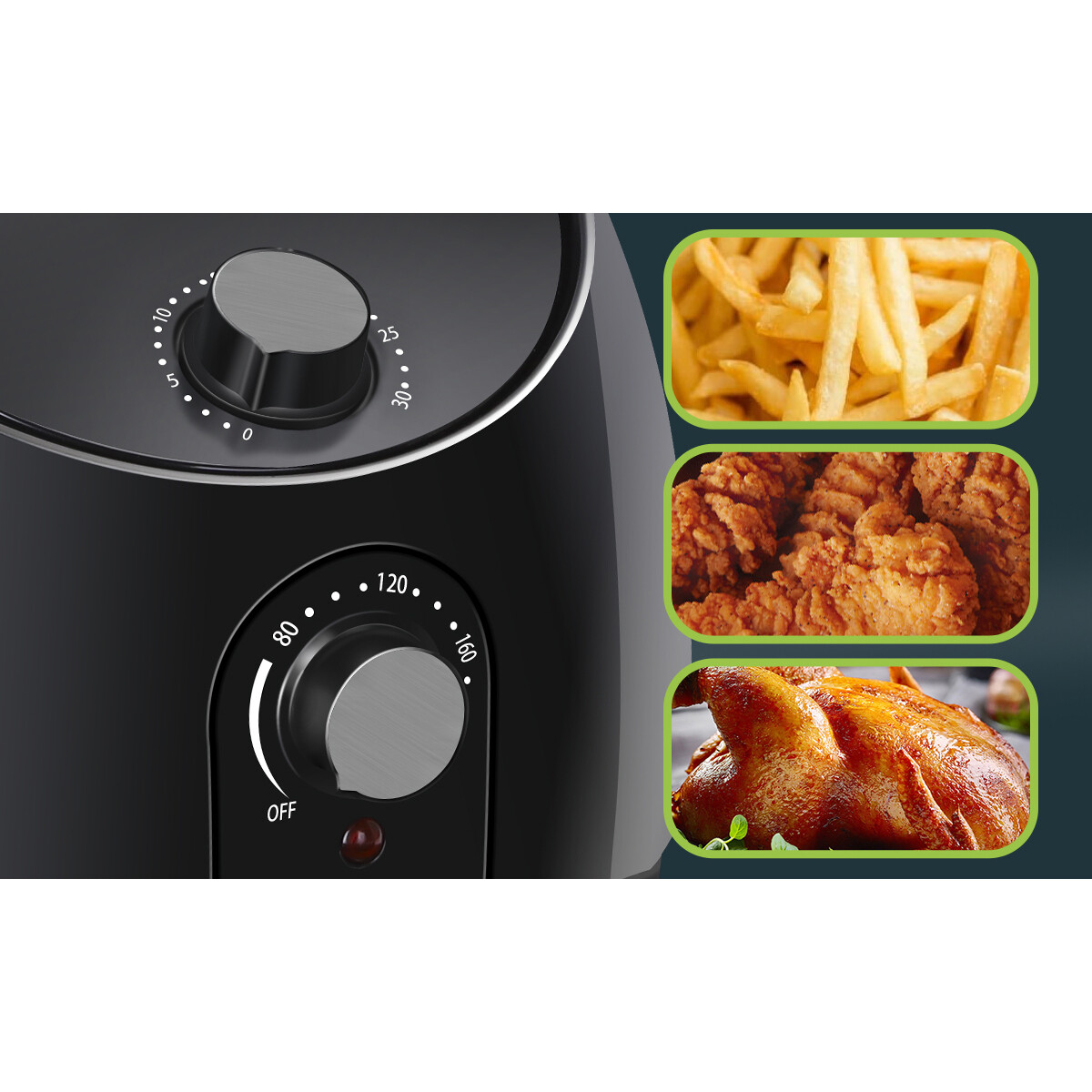 Airfryer - Aigi Hida - Heißluftfritteuse - Timer - 3.5 Liter - Schwarz