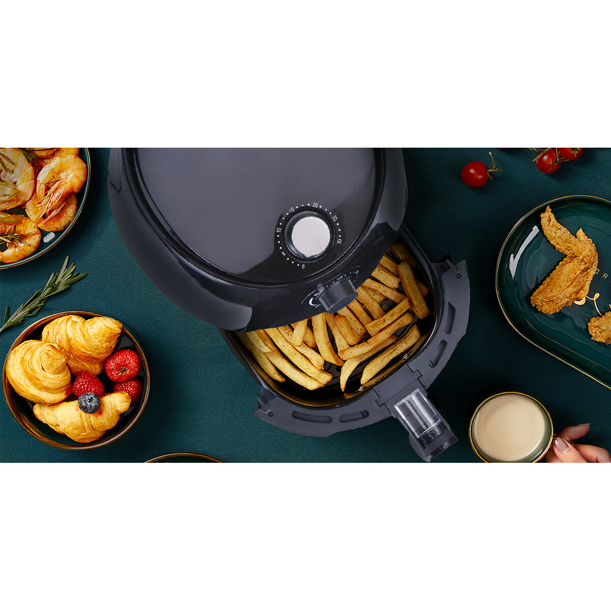 Airfryer - Aigi Hida - Heißluftfritteuse - Timer - 3.5 Liter - Schwarz