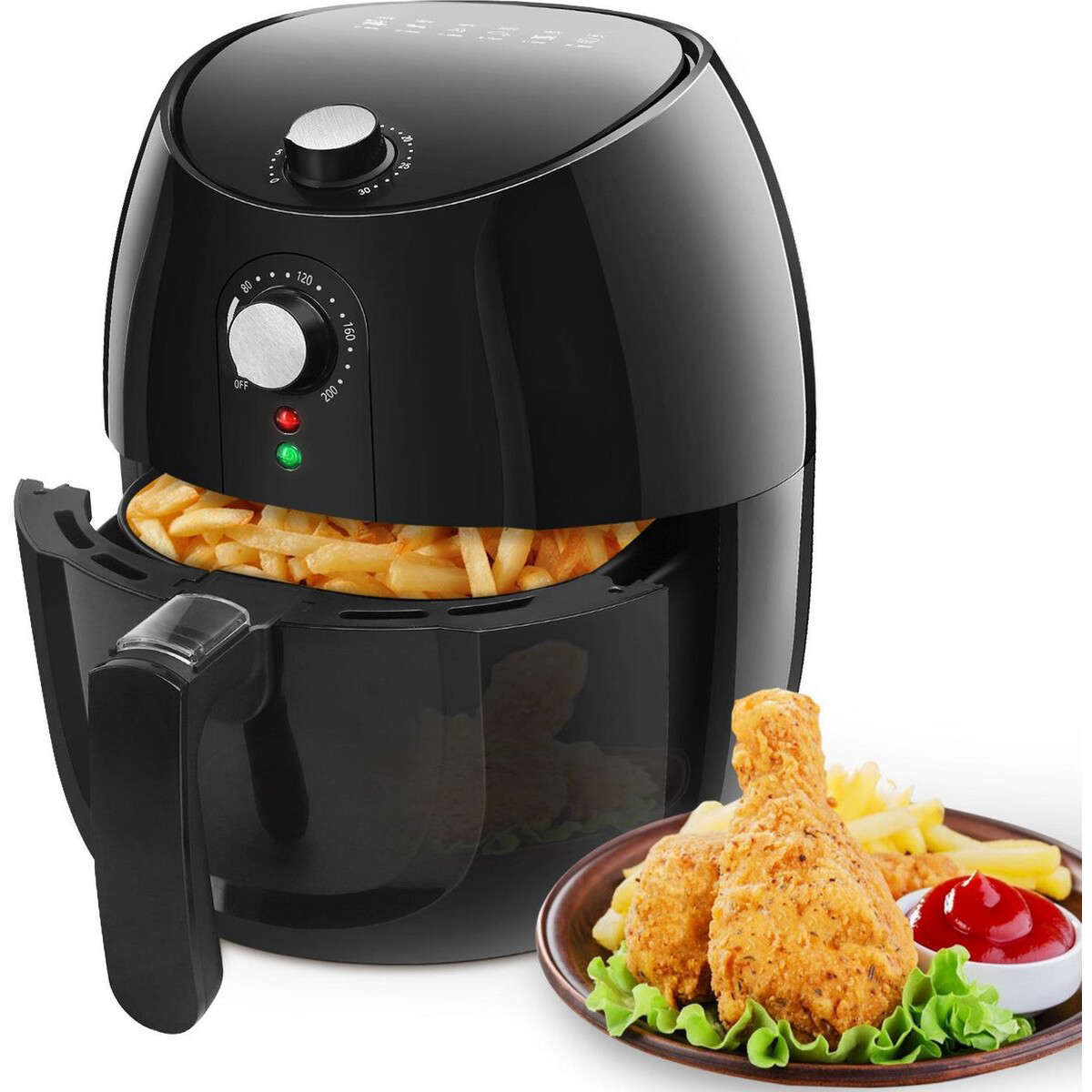 Airfryer - Aigi Hida - Heißluftfritteuse - Timer - 3.5 Liter - Schwarz