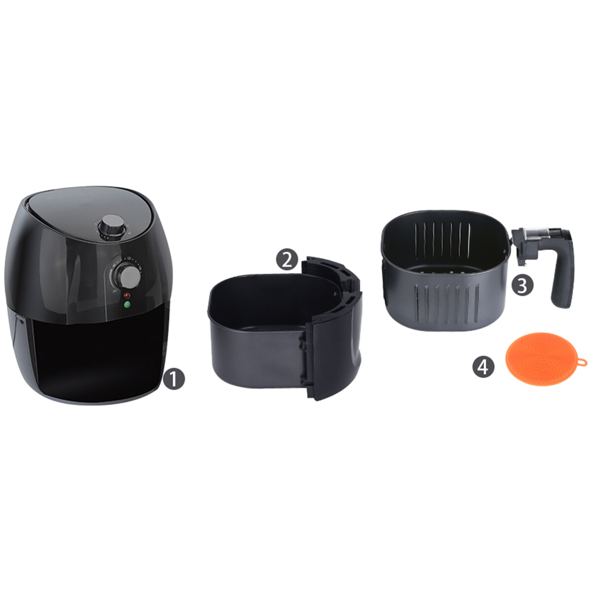 Airfryer - Aigi Hida - Heißluftfritteuse - Timer - 3.5 Liter - Schwarz