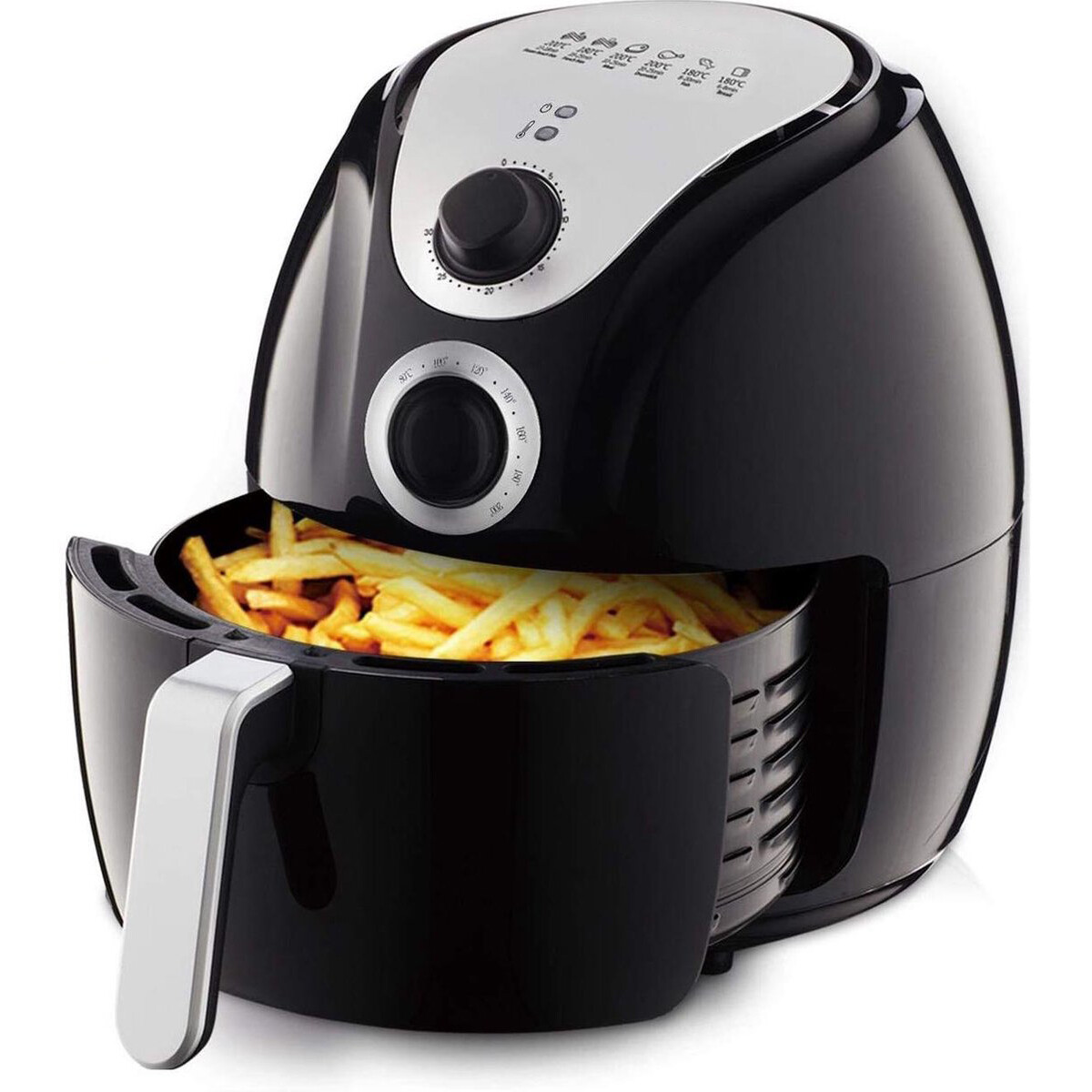 Airfryer - Aigi Hunra - Heißluft-Fritteuse - Timer - 3.5 Liter - Schwarz