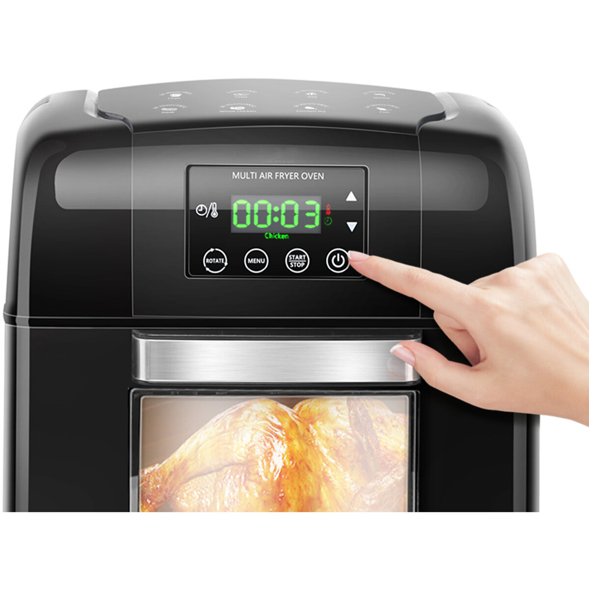 Airfryer - Aigi Masty - Heißluftfritteuse - Timer - 9.5 Liter - LED Touchscreen - Schwarz