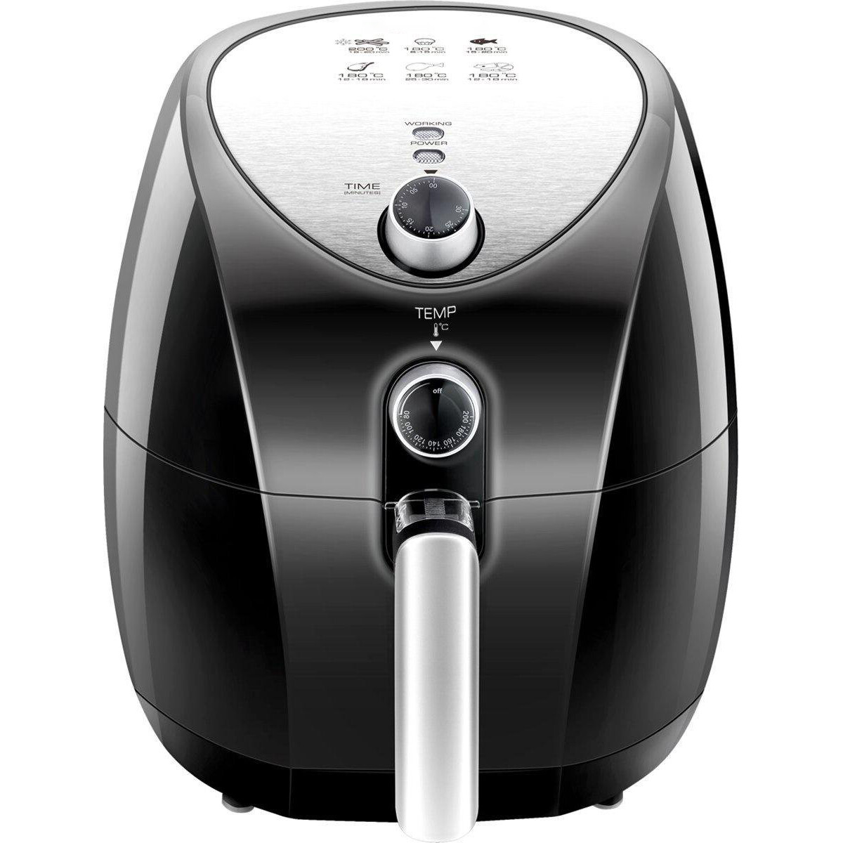 Airfryer - Aigi Sunika - Heißluft-Fritteuse - Timer - 3.2 Liter - Schwarz