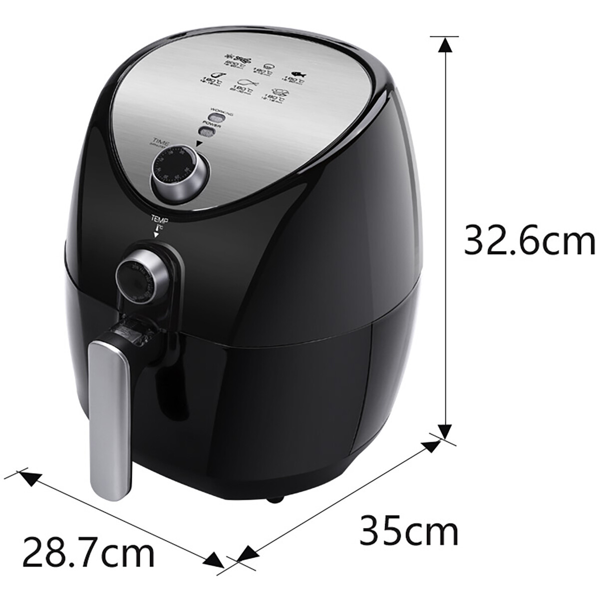 Airfryer - Aigi Sunika - Heißluft-Fritteuse - Timer - 3.2 Liter - Schwarz