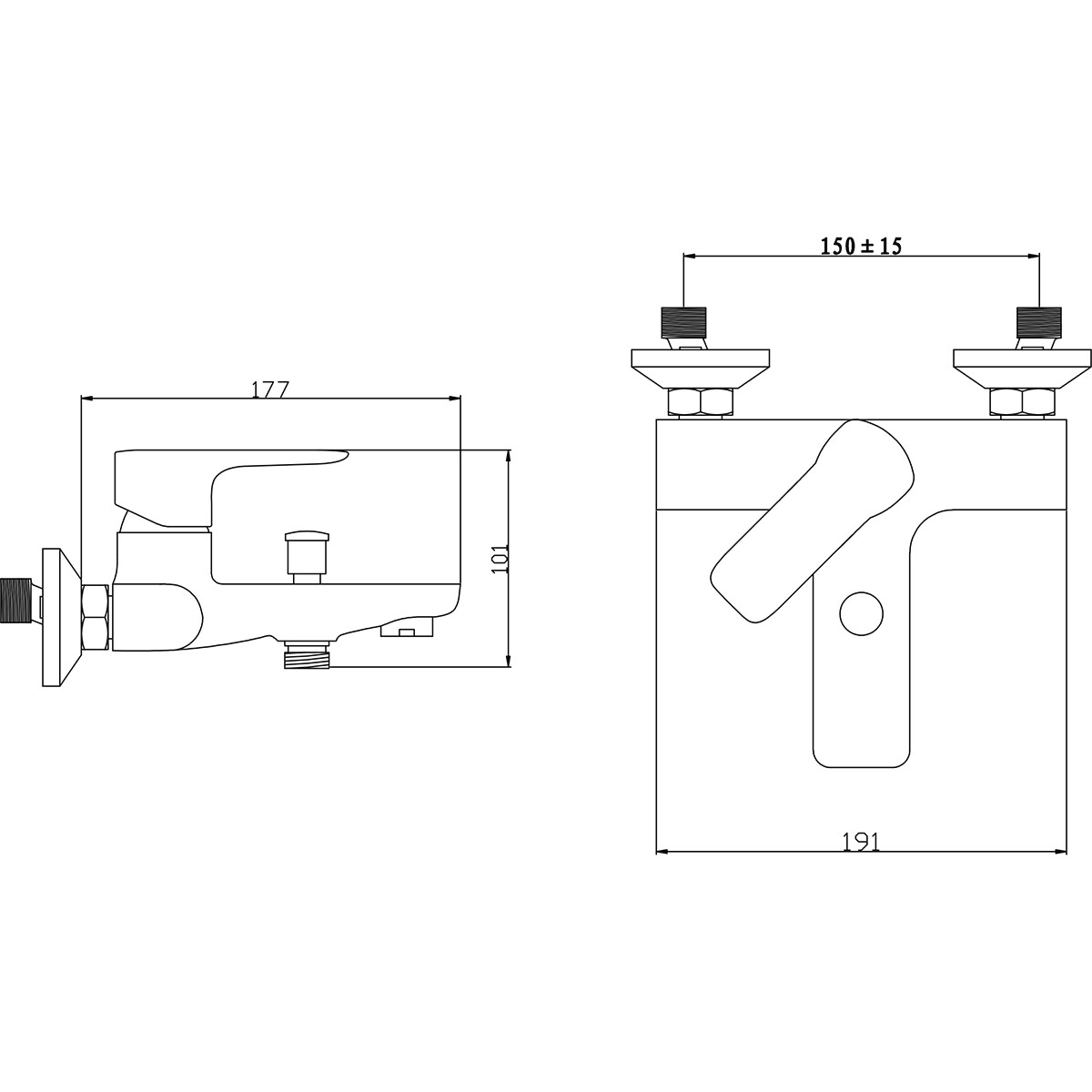 Bad-/Duschmischbatterie - Leoni Distu - Wassersparend - Chrom