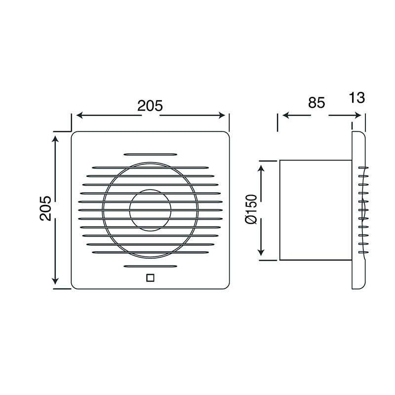 Schachteinbauventilator - 205mm - 20W - 150m3