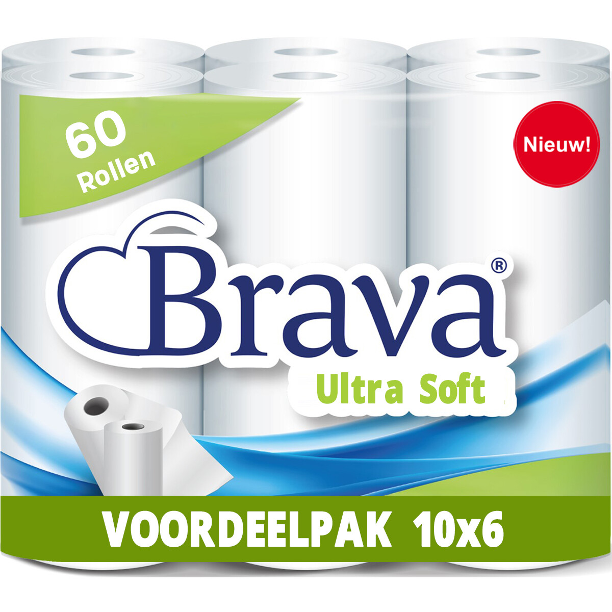 Brava - Super Küchenpapier - 60 Rollen - Ultra absorbierendes Küchenpapier - Ultra Clean Küchenrolle - Vorteilspackung