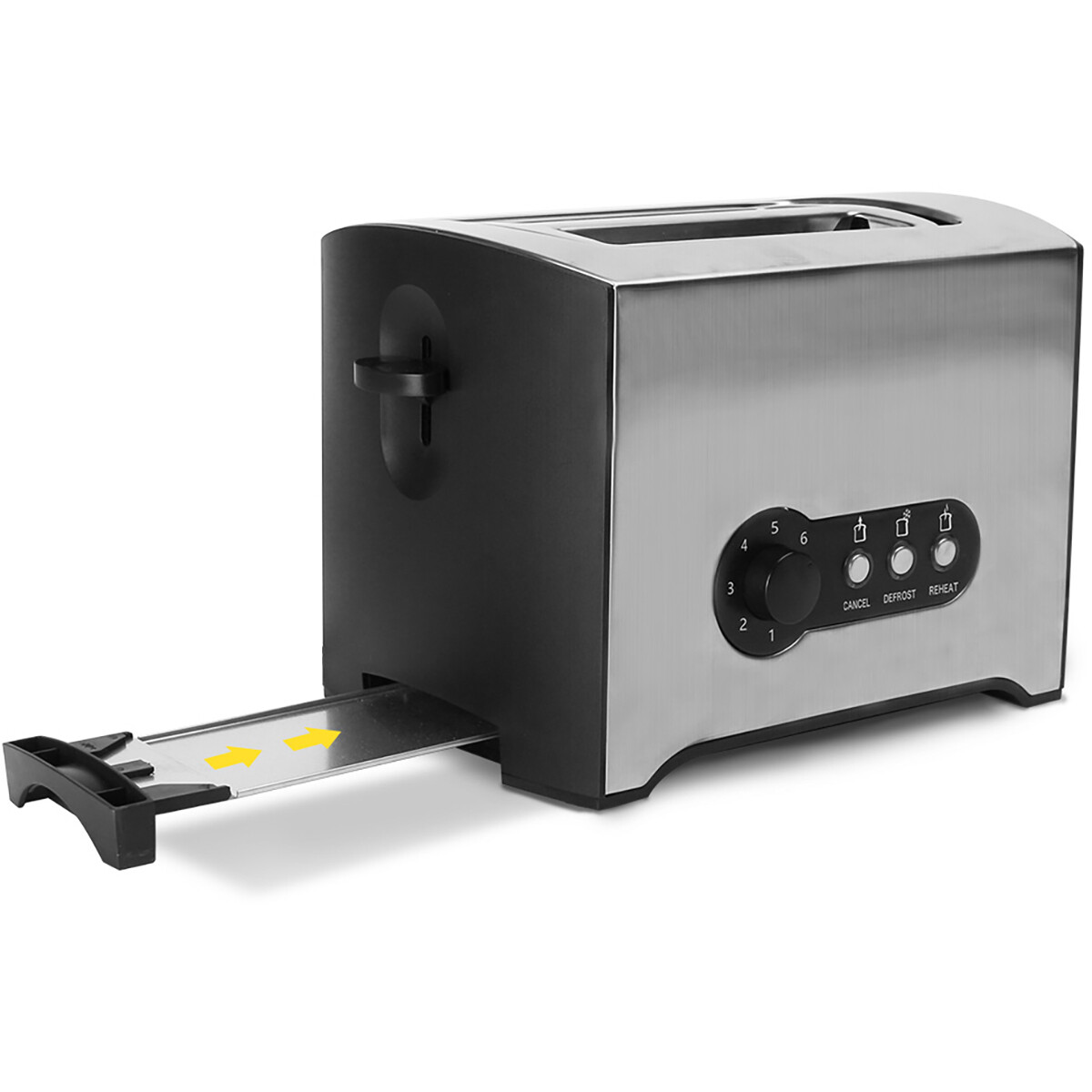 Toaster - Aigi Shino - 3 Funktionen - RVS - Schwarz