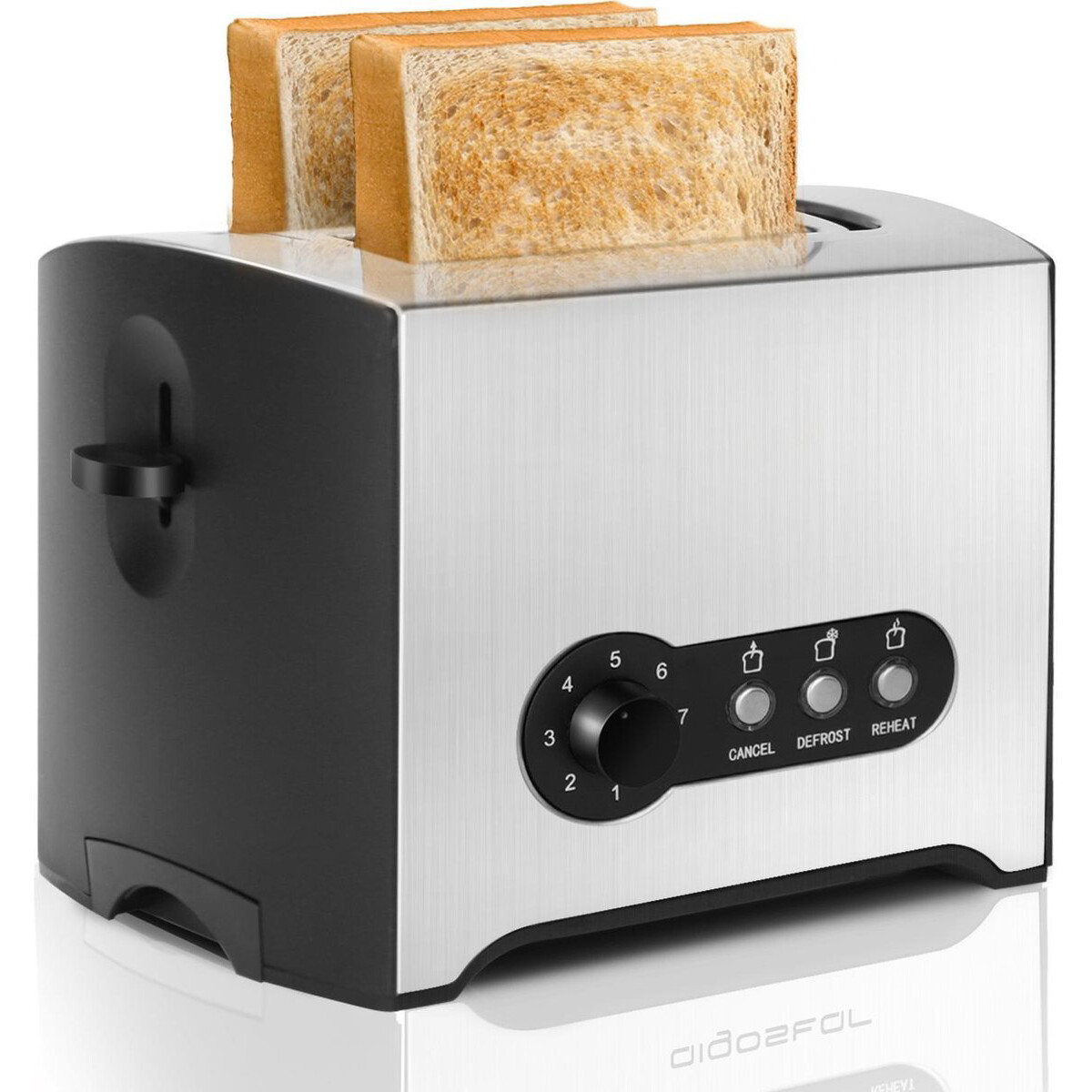 Toaster - Aigi Shino - 3 Funktionen - RVS - Schwarz