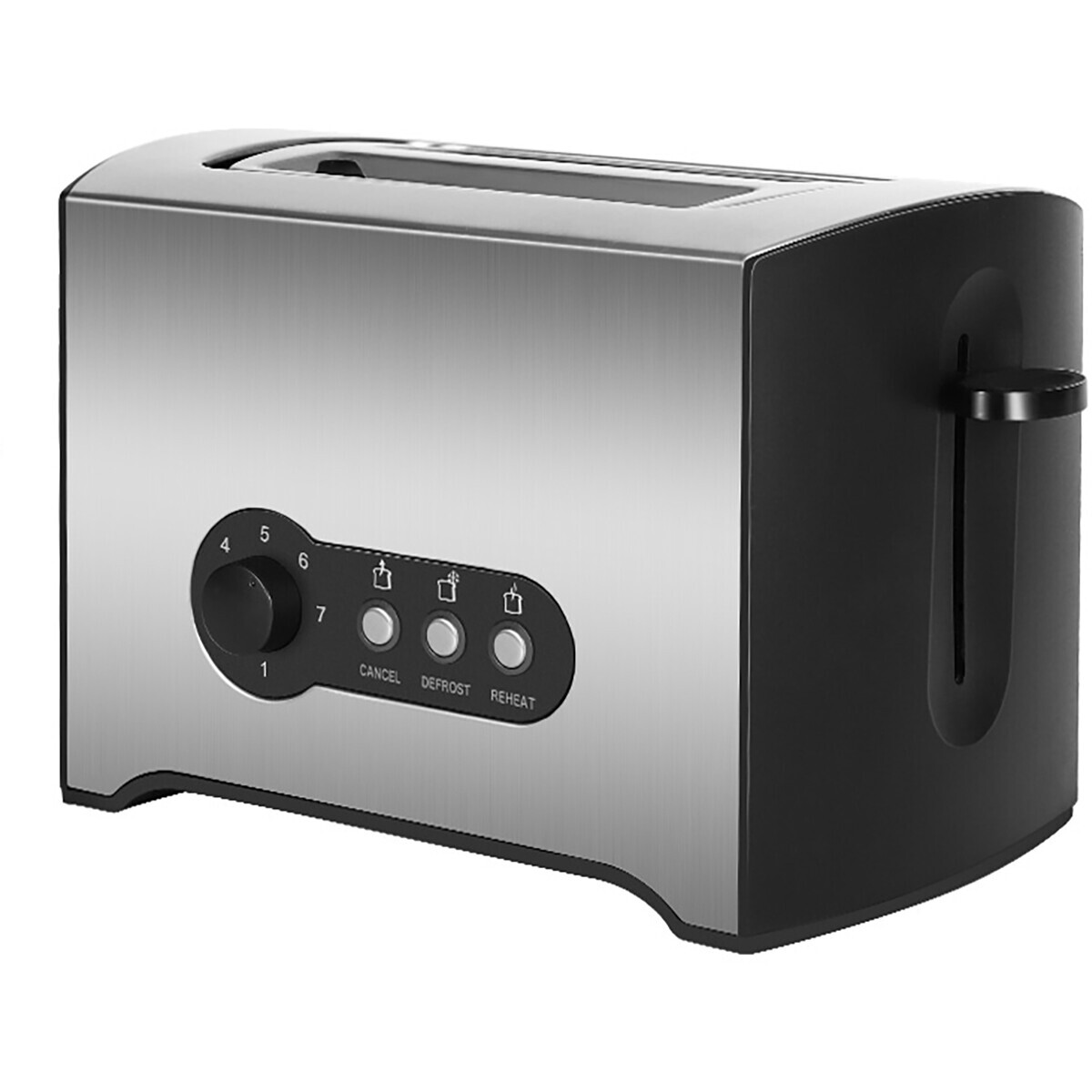 Toaster - Aigi Shino - 3 Funktionen - RVS - Schwarz