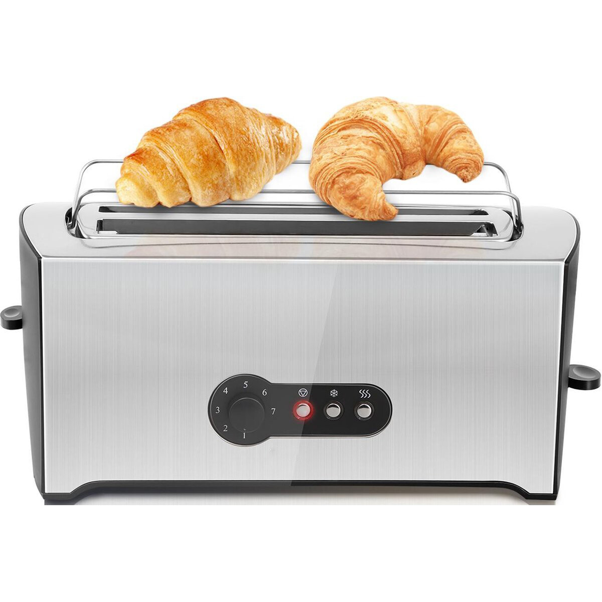 Toaster - Aigi Shino XL - 3 Funktionen - RVS - Schwarz