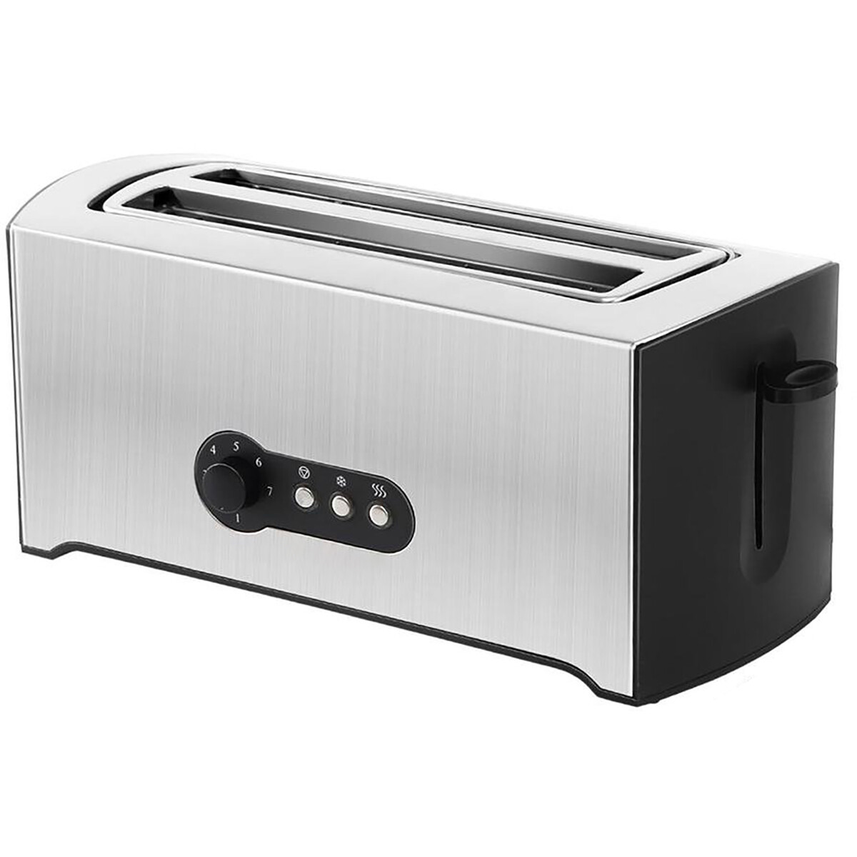 Toaster - Aigi Shino XL - 3 Funktionen - RVS - Schwarz