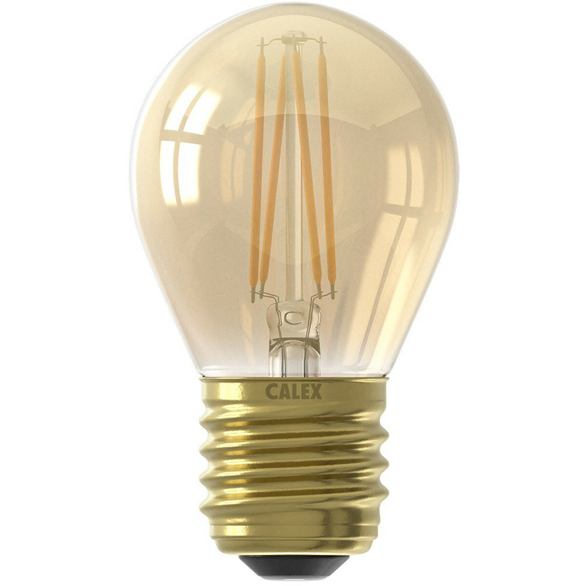 CALEX - LED Lamp 6er Pack - Kugellampe P45 - E27 Sockel - Dimmbar - 3W - Warmweiß 2100K - Gold