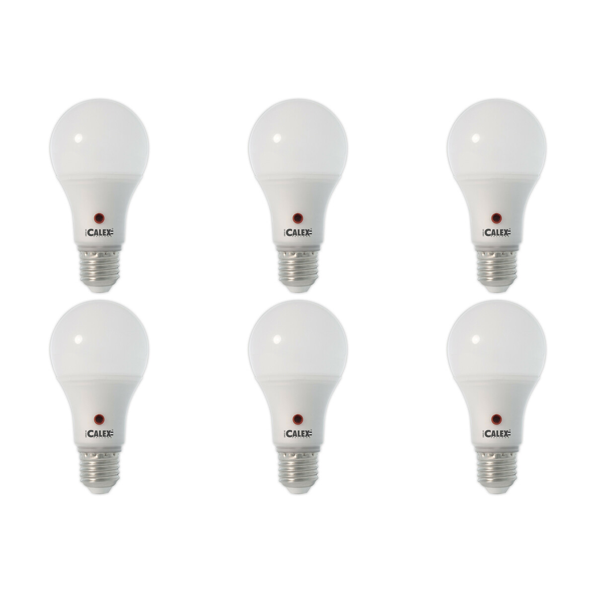 CALEX - LED Lamp 6er Pack - Sensor A60 - E27 Sockel - 8W - Warmweiß 3000K - Mattweiß