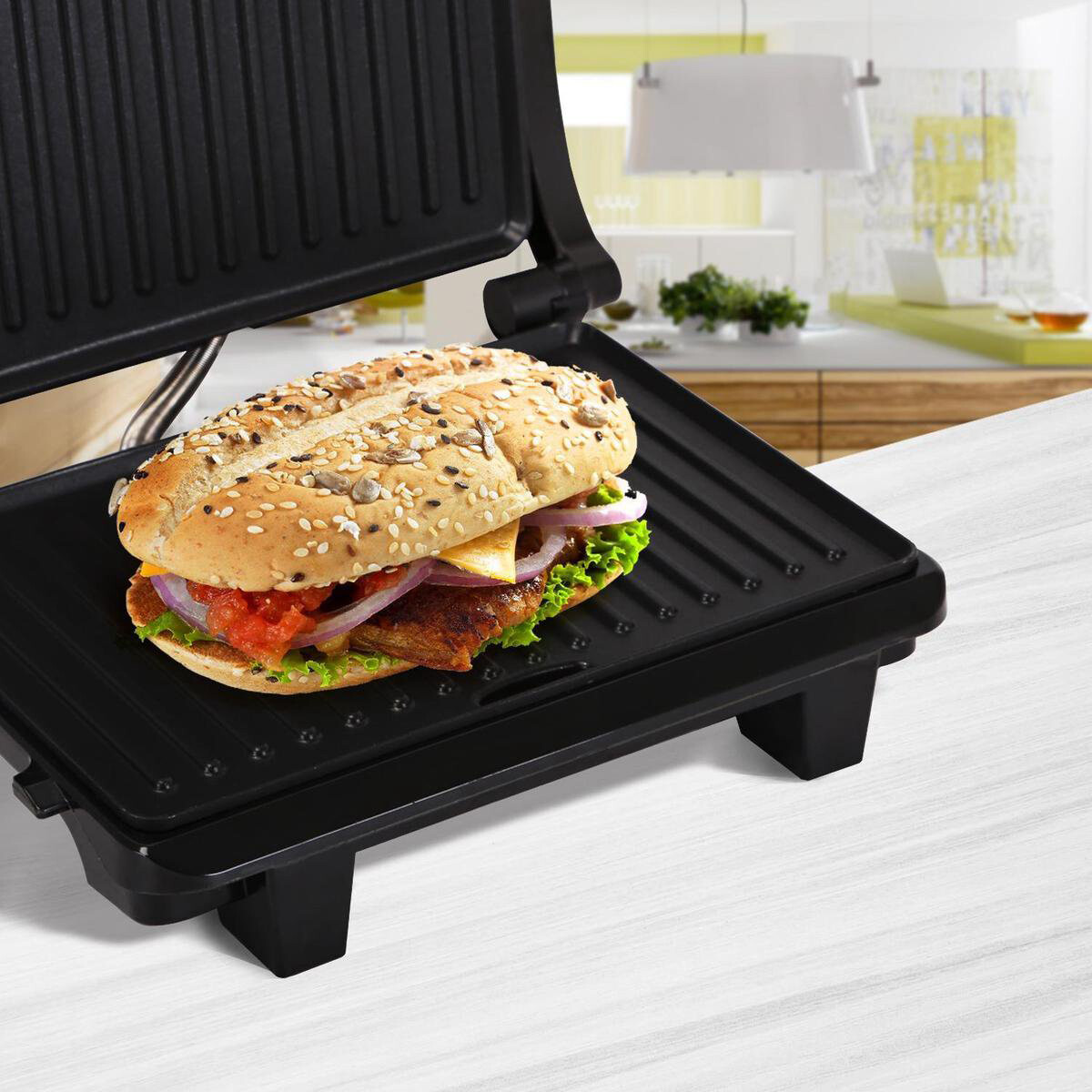 Kontaktgrill - Aigi Heron - Cool Touch - RVS - Schwarz/Silber