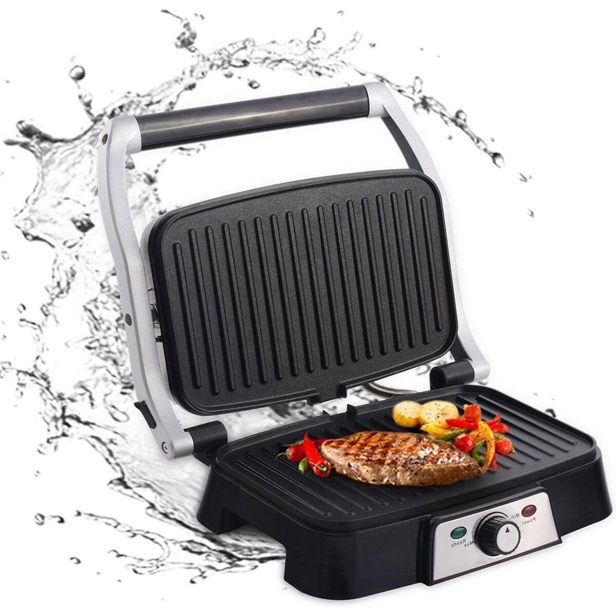 Kontaktgrill - Aigi Hitty - Cool Touch - RVS - Schwarz/Silber