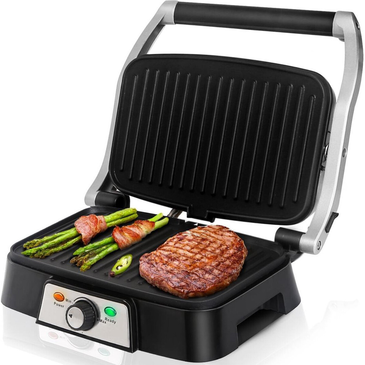 Kontaktgrill - Aigi Hitty - Cool Touch - RVS - Schwarz/Silber