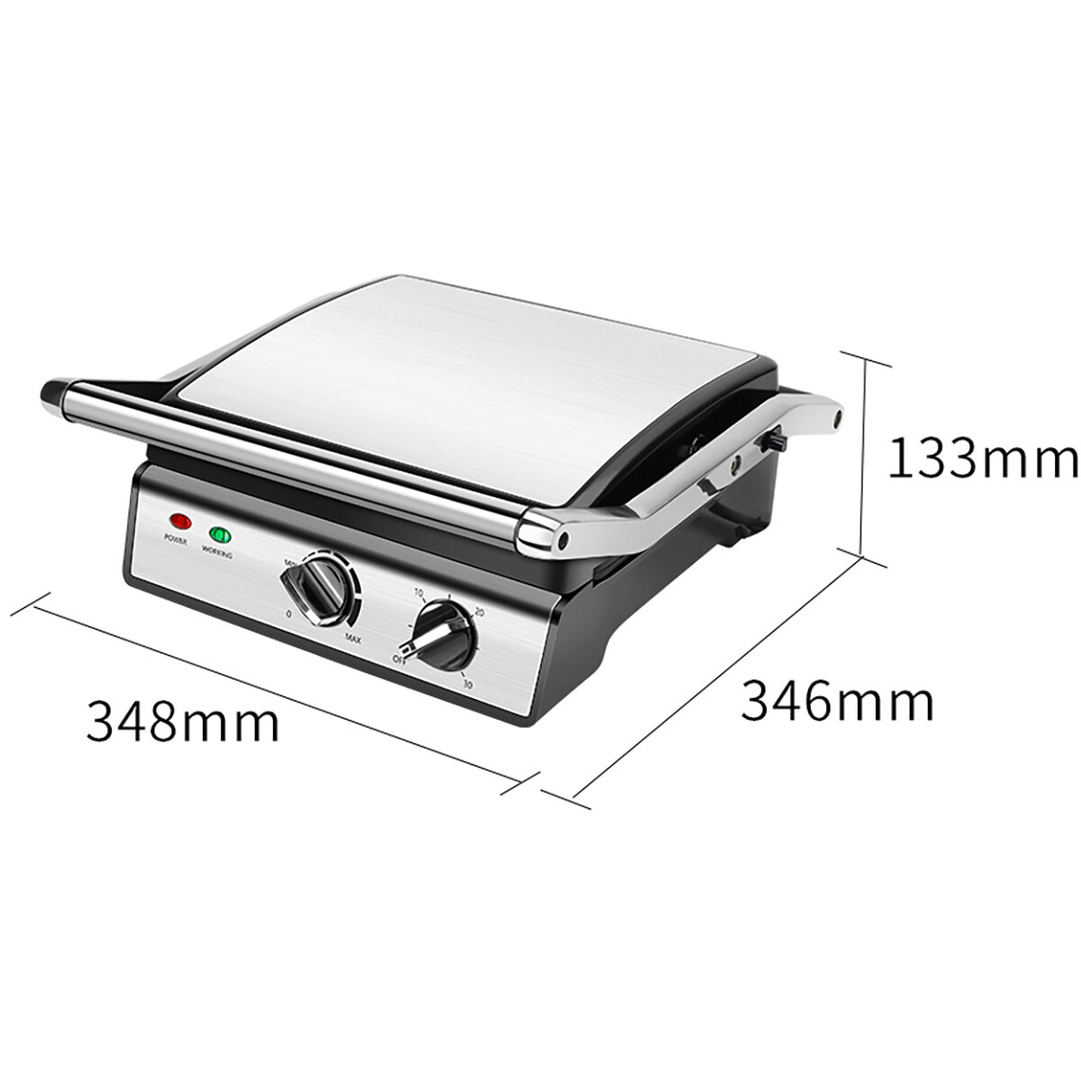 Kontaktgrill - Aigi Mixo - Cool Touch - Timer - RVS - Schwarz/Silber