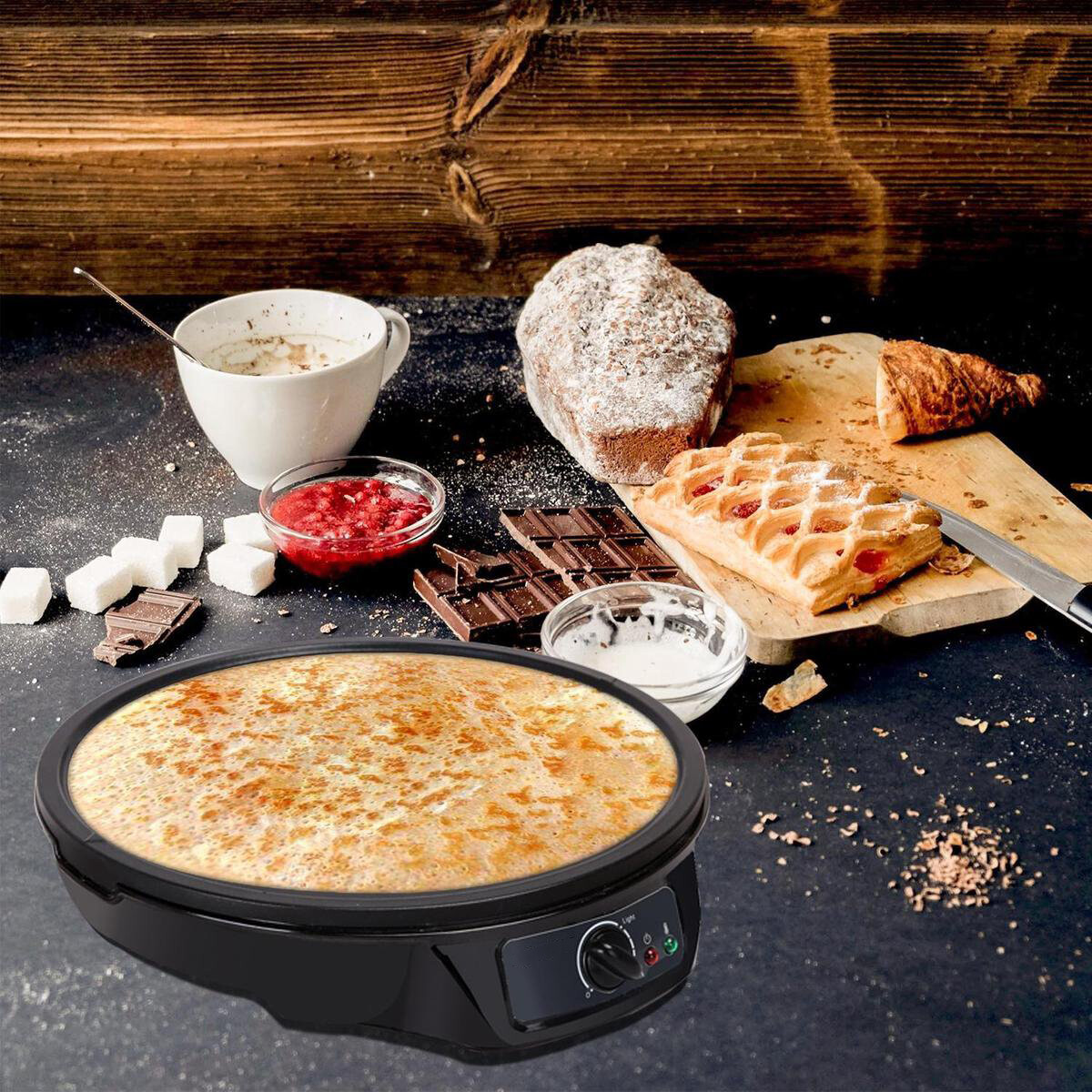 Crêpesmaker - Aigi Mobita - Pancake Maker -Einstellbarer Thermostat - Schwarz