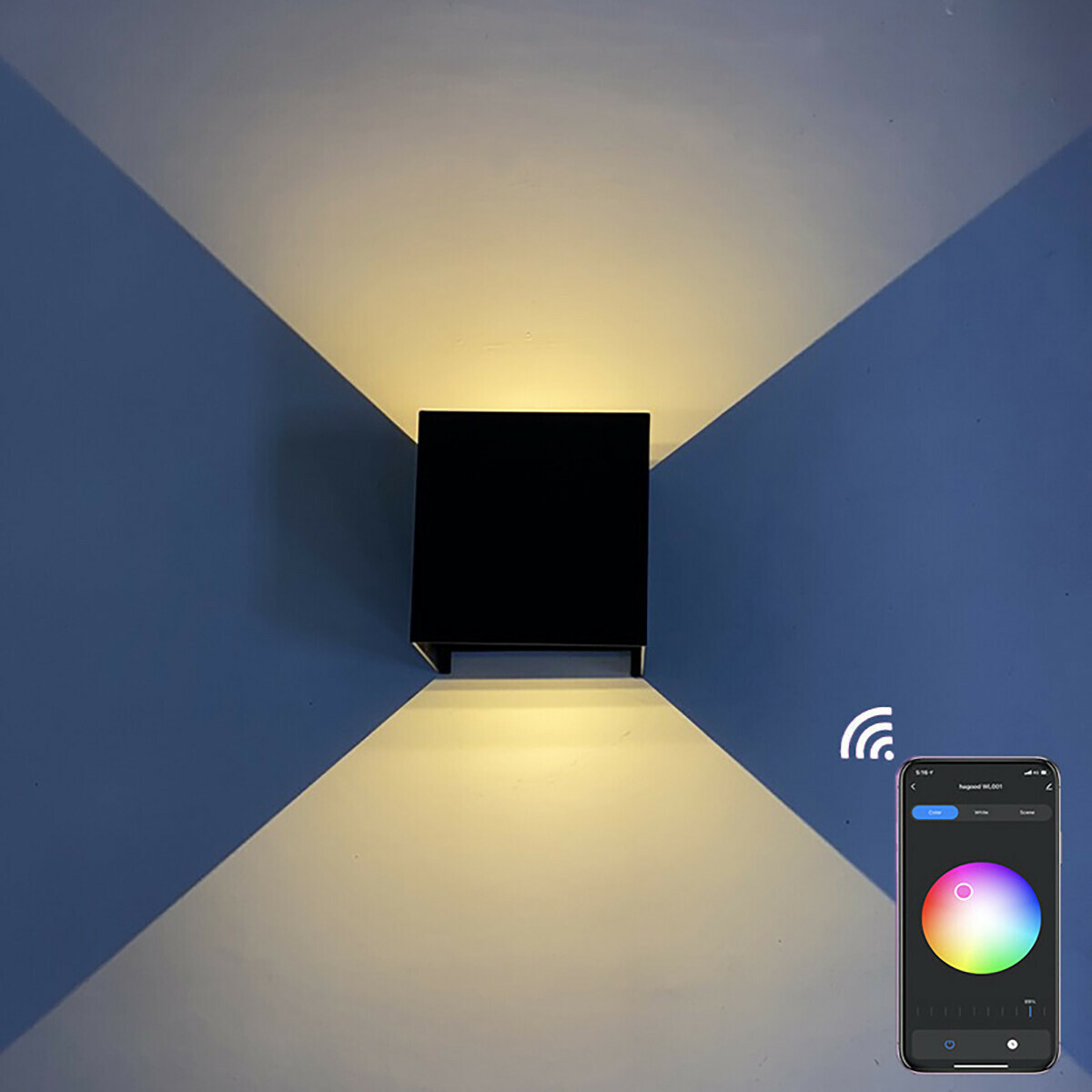 LED Wandleuchte Wandlampe - Velvalux - Up & Down - 9W - Smart WiFi +  Bluetooth - RGBW - Dimmbar - Einstellbarer Strahlungswinkel - Schwarz - Für  Außen- und Innen - Wasserdicht IP65 | BES LED