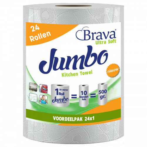 Brava - Super Küchenpapier - 24 Maxi XXL Rollen - Ultra Saugfähiges Küchenpapier - Ultra Clean Küchenrolle - Vorteilspackung