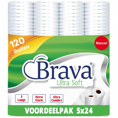 Brava - Toilettenpapier - 120 Rollen - 3-lagig - Komfort Toilettenpapier - Vorteilspackung WC Rollen - Vorteilsbündel Toilettenrollen