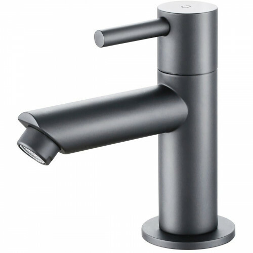 Toilettenhahn - Waschtischarmatur - Kaltwasserhahn 1/2 - Leoni Crinty - Aufbau - PVD - Gunmetal Grau