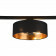 LED Railverlichting - Plafondlamp - Plafondverlichting - Trion Dual Hostons - 2 Fase - E27 Fitting - Rond - Mat Zwart/Goud - Textiel