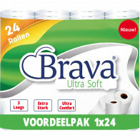 Brava - Toilettenpapier - 24 Rollen - 3-lagig - Komfort Toilettenpapier - Vorteilspackung WC Rollen - Vorteilsbündel Toilettenrollen