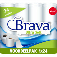 Toilettenpapier - Brava - 24 Rollen - Komfort Toilettenpapier - Vorteilspackung WC Rollen - Vorteilsbündel Toilettenrollen