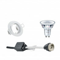 PHILIPS - LED Spot Set - CorePro 827 36D - GU10 Sockel - Dimmbar - Einbau Rund - Mattweiß - 5W - Warmweiß 2700K - Kippbar Ø83mm