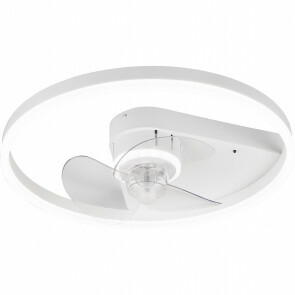 LED Plafondlamp met Ventilator - Plafondventilator - Trion Haron - 40W - Rond - Mat Chroom - Kunststof 