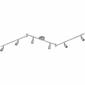 LED Plafondspot - Trion Micko - GU10 Fitting - 6-lichts - Rechthoek - Mat Nikkel - Aluminium