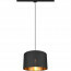 LED Railverlichting - Hanglamp - Trion Dual Hostons - 2 Fase - E27 Fitting - Rond - Mat Zwart/Goud - Textiel