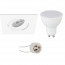 LED Spot Set - Pragmi Borny Pro - GU10 Fitting - Inbouw Vierkant - Mat Wit - 4W - Warm Wit 3000K - Kantelbaar - 92mm