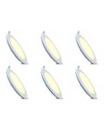 LED Downlight Slim 6 Pack - Inbouw Rond 6W - Dimbaar - Warm Wit 2700K - Mat Wit Aluminium - Ø120mm