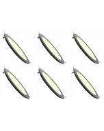 LED Downlight Slim 6 Pack - Inbouw Rond 6W - Dimbaar - Warm Wit 3000K - Mat Zwart Aluminium - Ø120mm