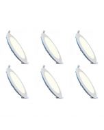 LED Downlight Slim 6 Pack - Inbouw Rond 6W - Natuurlijk Wit 4200K - Mat Wit Aluminium - Ø120mm