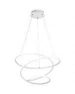 LED Hanglamp - Trion Corcy - 27W - Natuurlijk Wit 4000K - Dimbaar - Rond - Mat Wit - Aluminium