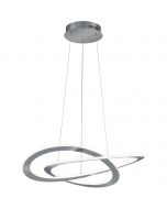 LED Hanglamp - Hangverlichting - Trion Oaky - 52W - Warm Wit 3000K - Dimbaar - Rond - Mat Nikkel - Aluminium