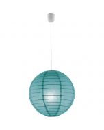 LED Hanglamp - Hangverlichting - Trion Ponton - E27 Fitting - Rond - Mat Turquoise - Papier