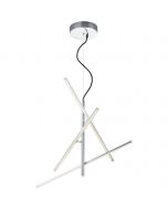 LED Hanglamp - Hangverlichting - Trion Tiraki - 21W - Warm Wit 3000K - Rechthoek - Mat Nikkel - Aluminium