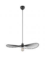 LED Hanglamp - Trion Duban - 40W - Warm Wit 3000K - Dimbaar - Rond - Mat Zwart - Aluminium