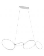 LED Hanglamp - Trion Rondy - 37W - Warm Wit 3000K - Rechthoek - Mat Wit - Aluminium