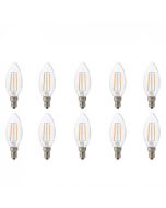 LED Lamp 10 Pack - Kaarslamp - Filament - E14 Fitting - 4W - Warm Wit 2700K