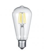 LED Lamp - Filament - Trion Limpo - E27 Fitting - 7W - Warm Wit 2700K - Glans Chroom - Glas