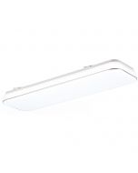 LED Plafondlamp - Plafondverlichting - Trion Povino - 30W - Warm Wit 3000K - Dimbaar - Rechthoek - Mat Nikkel - Aluminium