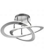 LED Plafondlamp - Plafondverlichting - Trion Oaky - 40W - Warm Wit 3000K - Rond - Mat Nikkel - Aluminium