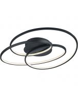 LED Plafondlamp - Trion Gilo - 38W - Warm Wit 3000K - Dimbaar - Rond - Mat Zwart - Aluminium